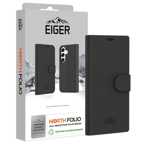Funda tipo folio Eiger Husa North para Samsung Galaxy S25 Ultra, color negro