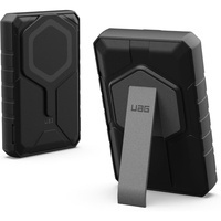UAG Externer Akku Rugged 10.000 mAh, Magnetic Wireless, 20 W, mit Ständer, Schwarz/Grau