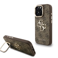 Guess Husa 4G Metal Logo Stand Camera Frame iPhone 16 Pro Max Maro