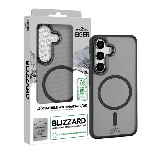 Funda Eiger Blizzard Magsafe GRS para Samsung Galaxy S25, color negro