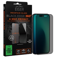 Eiger Folie Glass Privacy Mountain Edge 360 ​​GRS iPhone 17 / iPhone 17 Pro / 16 Pro Black