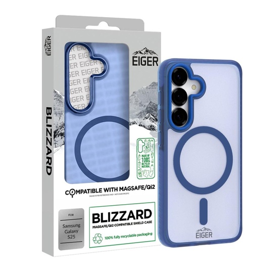 Funda Eiger Blizzard Magsafe GRS para Samsung Galaxy S25, color azul