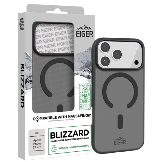 Funda Eiger Blizzard Magsafe GRS para iPhone 17 Pro, color negro