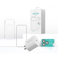 Devia Set 4 in 1 iPhone 17 Pro GaN PD 30W Netzwerkladegerät + Magsafe Silikonhülle + Military-Grade Glasfolie mit Applikator + Kamera Glasfolie