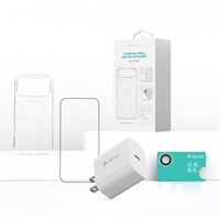Devia Set 4 in 1 iPhone Air GaN PD 30W Netzwerkladegerät + Magsafe Silikonhülle + Militärglasfolie mit Applikator + Kameraglasfolie