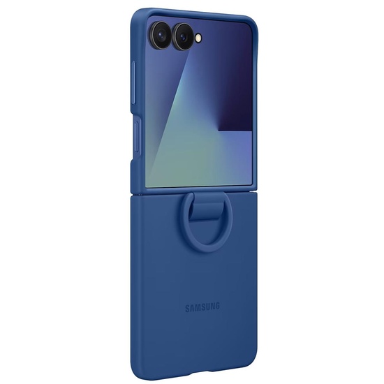 Originele Samsung siliconen hoes met ring Samsung Galaxy Z Flip7 blauw