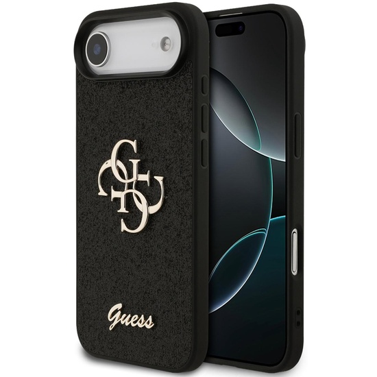 Guess Husa Fixed Glitter 4G Metal Logo iPhone Air Negru