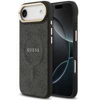 Guess Husa PU Leather 4G Gold Frame MagSafe iPhone Air Negru
