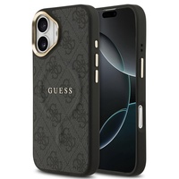 Guess Husa PU Leather 4G Gold Frame MagSafe iPhone 17 Negru