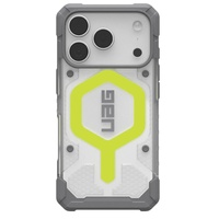 Funda UAG Pathfinder transparente MagSafe para iPhone 17 Pro con brillo neón activo