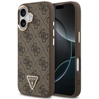 Guess Hülle Leder 4G Dreieck Logo Goldrahmen MagSafe iPhone 17 Braun