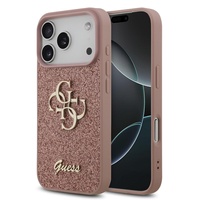 Guess Case Fixed Glitter 4G Metalllogo iPhone 17 Pro Max Rosa