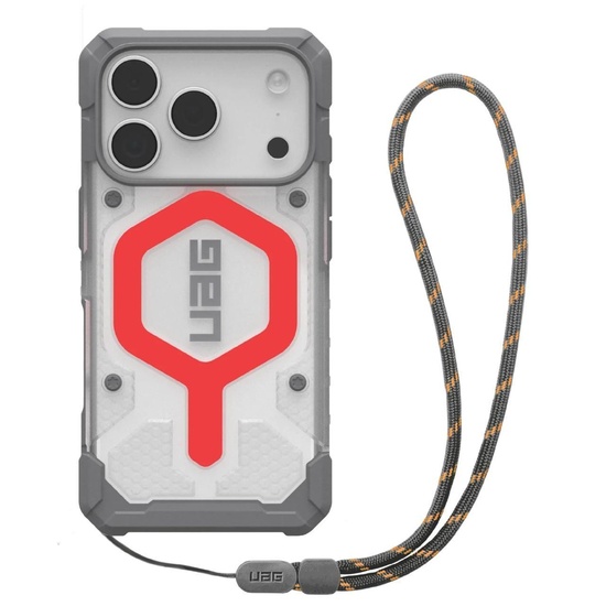 UAG Pathfinder Case Clear MagSafe iPhone 17 Pro Max Active Lava Lanyard