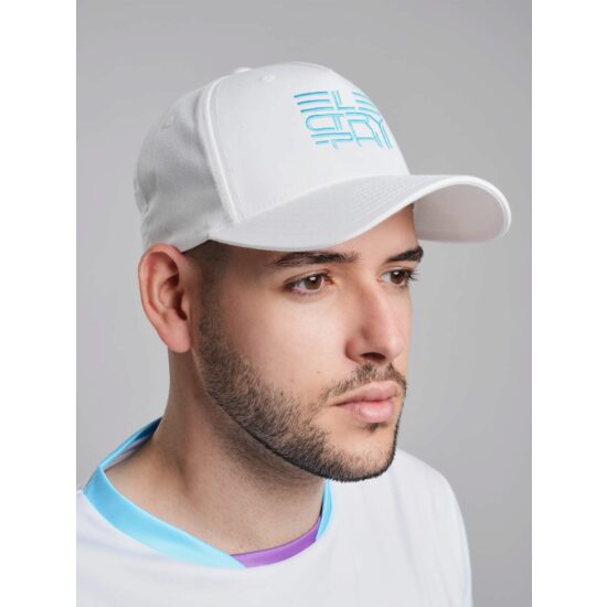 Sapcă unisex ELECTRYPHY, logo turquoise central, Albă S-M