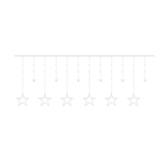 Installazione luminosa su tenda, modello stella grande, bianco caldo, 8 modalità di illuminazione, interno-esterno, IP44, 138 LED, 2,5 m