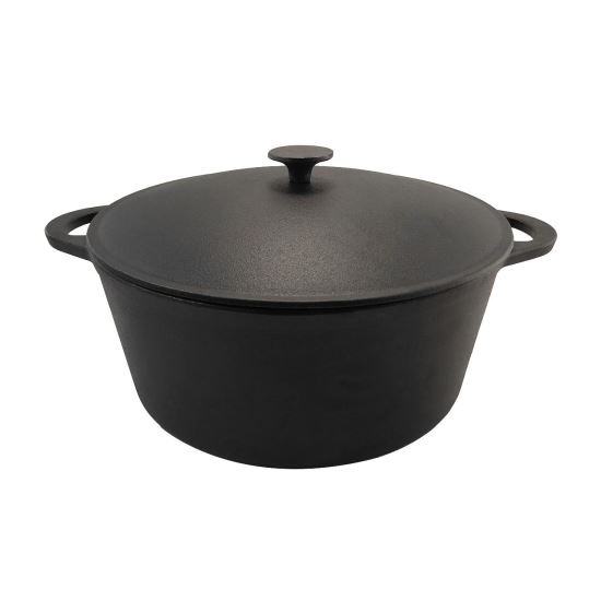  Pentola in ghisa con coperchio, rotonda, 10 L, Perfect Home