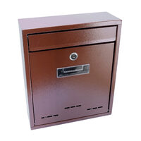 Cassetta postale, marrone, 26x9x31 cm, Flatblock