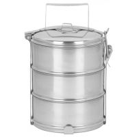 Contenitori per il trasporto di alimenti, acciaio inossidabile, set da 3, 16x26 cm, 3x1,2 L
