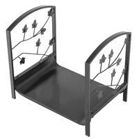 Supporto in legna per camino, nero, 40x37x31 cm