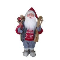 Decorazione Babbo Natale con gli sci, 45 cm