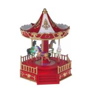 Decorazione natalizia musicale, Giostra, LED multicolore, 3xAA, 18,3x20x23 cm