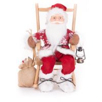Decorazione natalizia, Babbo Natale su sedia, rosso, 46 cm