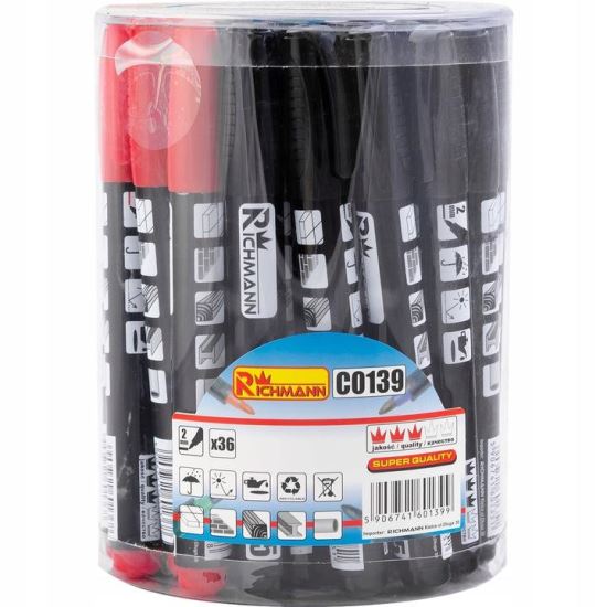 Pennarello indelebile, spesso, 4 colori, (set da 36 pz), RICHMANN