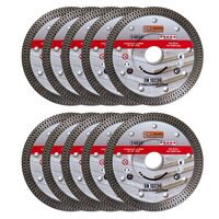 Disco diamantato turbo sottile, piastre in ceramica, taglio a secco e a umido, set da 10 pezzi, 115 mm/22,23 mm, Richmann Exclusive