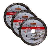 Disco diamantato turbo sottile, ceramica, taglio a umido e a secco, set da 3, 125 mm/22,23 mm, Esclusiva Richmann