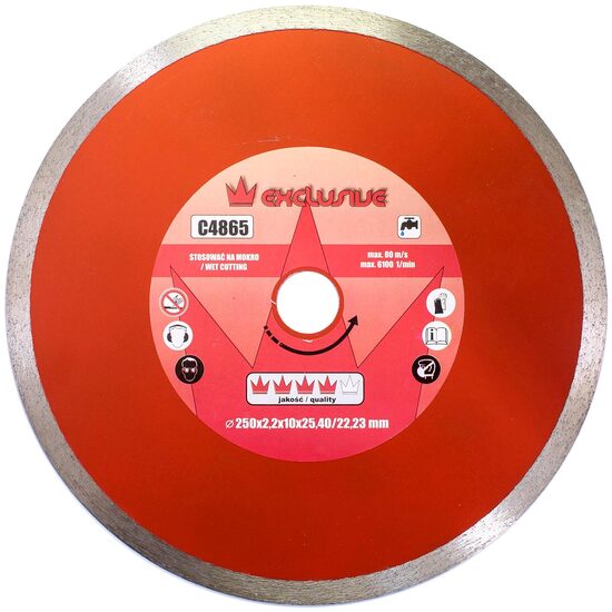 Disco diamantato, ceramica, taglio a umido, 250 mm/25,4 mm, Esclusiva Richmann