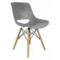 Sedia in stile scandinavo, PP, legno, max 100 kg, grigio, 45x55x78 cm, Lars