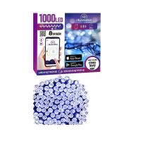 Installazione di luci natalizie intelligenti, da esterno/interno, 1000 LED, 8 modalità, bianco freddo, IP44, bluetooth, 54,95 m