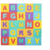 Tappeto in schiuma per bambini, EVA multicolore, motivo alfabeto, 172x172x1 cm, Springos
