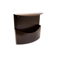 Cestino/scatola pubblicitaria, per giornali, con tetto, marrone, formato C4, 34x11,5x33 cm, Damech