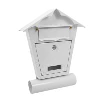 Cassetta postale, con spazio per giornali, bianco, formato B6, 29,5x7,5x37,5 cm, Damech