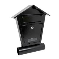 Cassetta postale, con spazio per giornali, nera, formato B6, 29,5x7,5x37,5 cm, Damech