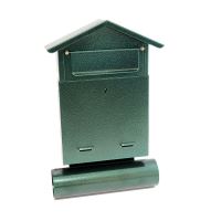 Cassetta postale con spazio per giornali, verde, formato B6, 23x7x37,5 cm, Damech