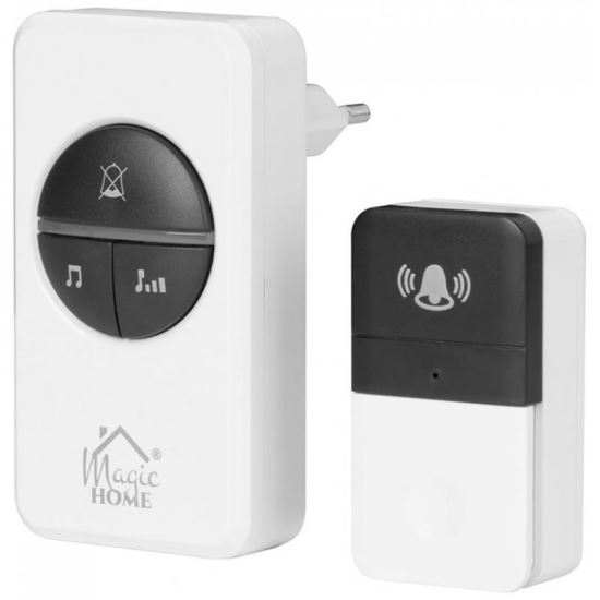 Campanello senza fili, Magic Home, 100 m, 16 toni, alimentazione di rete, bianco, IP44