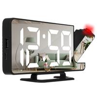 Sveglia, multifunzione, 4 in 1, con LED, specchio, nero, 18,5x4x7,5 cm, Izoxis