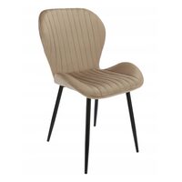 Sedia da cucina/soggiorno, Jumi, Veira, velluto, metallo, beige, 52x57x85 cm