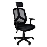 Sedia da ufficio, Malatec, girevole, funzione inclinabile, rete, nero, max 100 kg, 61x61x125/135 cm