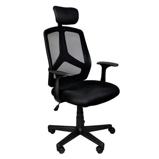 Sedia da ufficio, Malatec, girevole, funzione inclinabile, rete, nero, max 100 kg, 61x61x125/135 cm