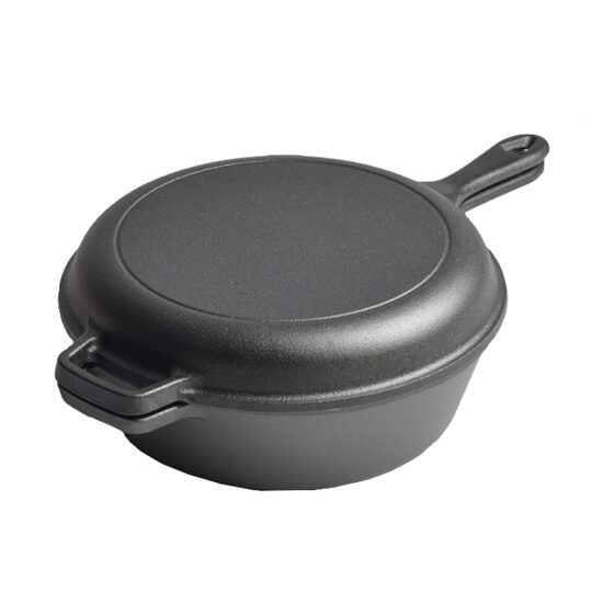 Gusseisentopf mit Bratpfannendeckel, Perfect Home, 14x27 cm