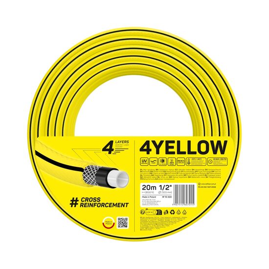 Tubo da giardino Cellfast Giallo, 4 strati, 1/2", 20 m