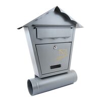 Cassetta postale Damech con spazio per giornali, grigia, formato B5, 37x10,5x46 cm