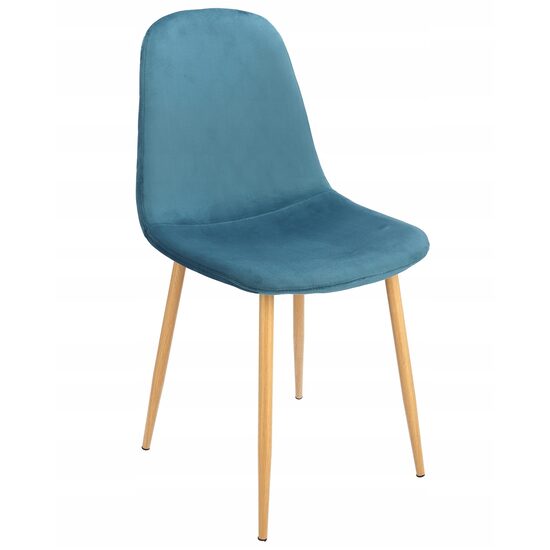 Kitchen/living room chair, Jumi, Vigo, velvet, metal, navy blue and natural, 44x52x85 cm