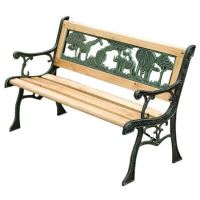 Panca da giardino, per bambini, legno, struttura in metallo, 82x39x50 cm, Jumanji