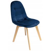 Sedia da cucina/soggiorno, velluto e PU, blu navy, 43x54x81 cm, Colin