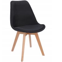 Sedia da cucina/soggiorno, tessuto, legno, nero, 49x55x82 cm, Alta