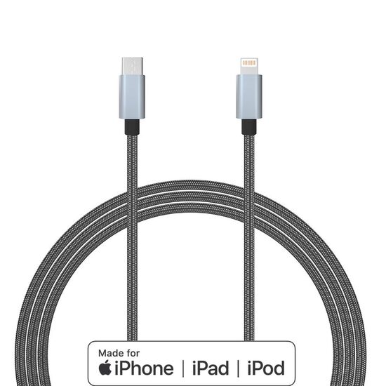 Cavo MFI Lightning a Type-C Lemontti Quick Charge Grigio